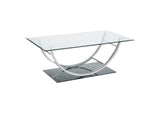 Danville Rectangular U-Shaped Glass Top Coffee Table Chrome