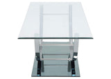 704988 Danville Rectangular U-Shaped Glass Top Coffee Table Chrome