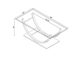 704988 Danville Rectangular U-Shaped Glass Top Coffee Table Chrome