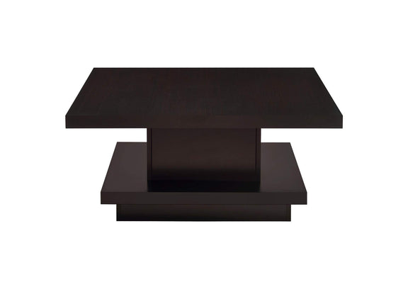 705168-S2 Reston 2-piece Square Coffee and End Table Set Cappuccino