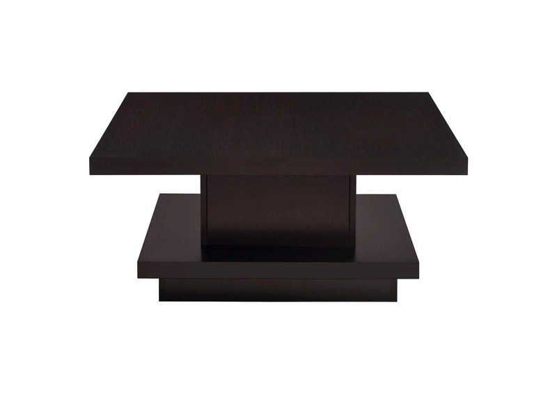 705168-S2 Reston 2-piece Square Coffee and End Table Set Cappuccino