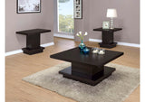705168-S3 Reston 3-piece Square Coffee and End Table Set Cappuccino