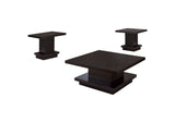 705168-S3 Reston 3-piece Square Coffee and End Table Set Cappuccino