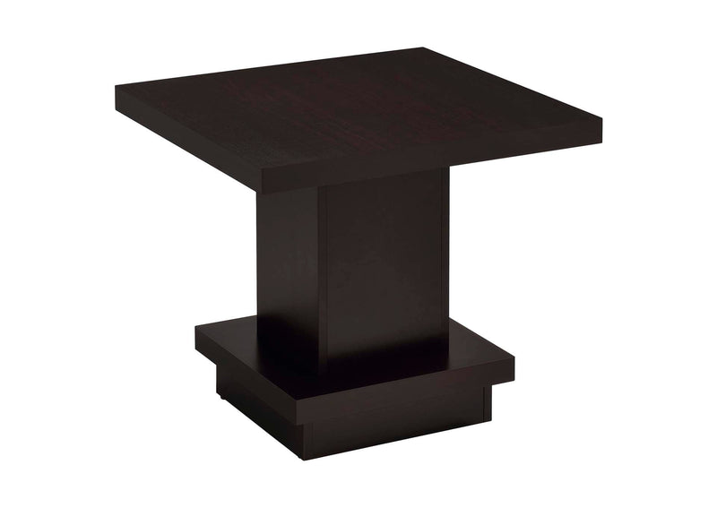 705168-S3 Reston 3-piece Square Coffee and End Table Set Cappuccino
