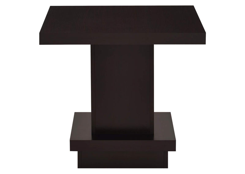 705168-S3 Reston 3-piece Square Coffee and End Table Set Cappuccino