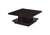 705168-S3 Reston 3-piece Square Coffee and End Table Set Cappuccino
