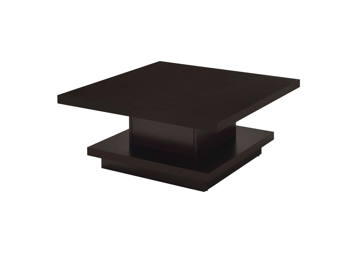 Reston Square Engineered Wood Coffee Table with Casters Cappuccino