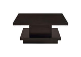 705168 Reston Square Engineered Wood Coffee Table with Casters Cappuccino