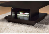 705168 Reston Square Engineered Wood Coffee Table with Casters Cappuccino