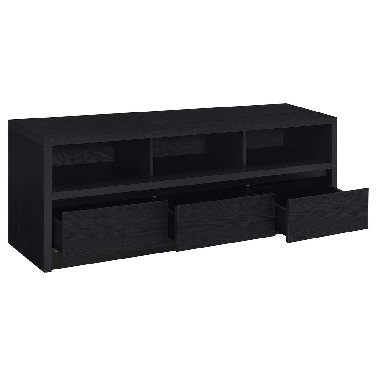 705802 Rutland 59-inch 3-drawer TV Stand Media Console Black