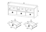 705802 Rutland 59-inch 3-drawer TV Stand Media Console Black