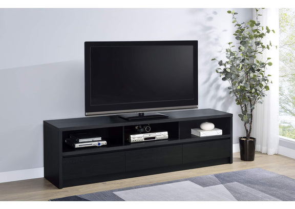 705803 Rutland 78-inch 3-drawer TV Stand Media Console Black