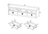 705803 Rutland 78-inch 3-drawer TV Stand Media Console Black