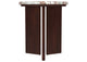 706167 Jenna Round Marble Top Mango Wood Side End Table Brown