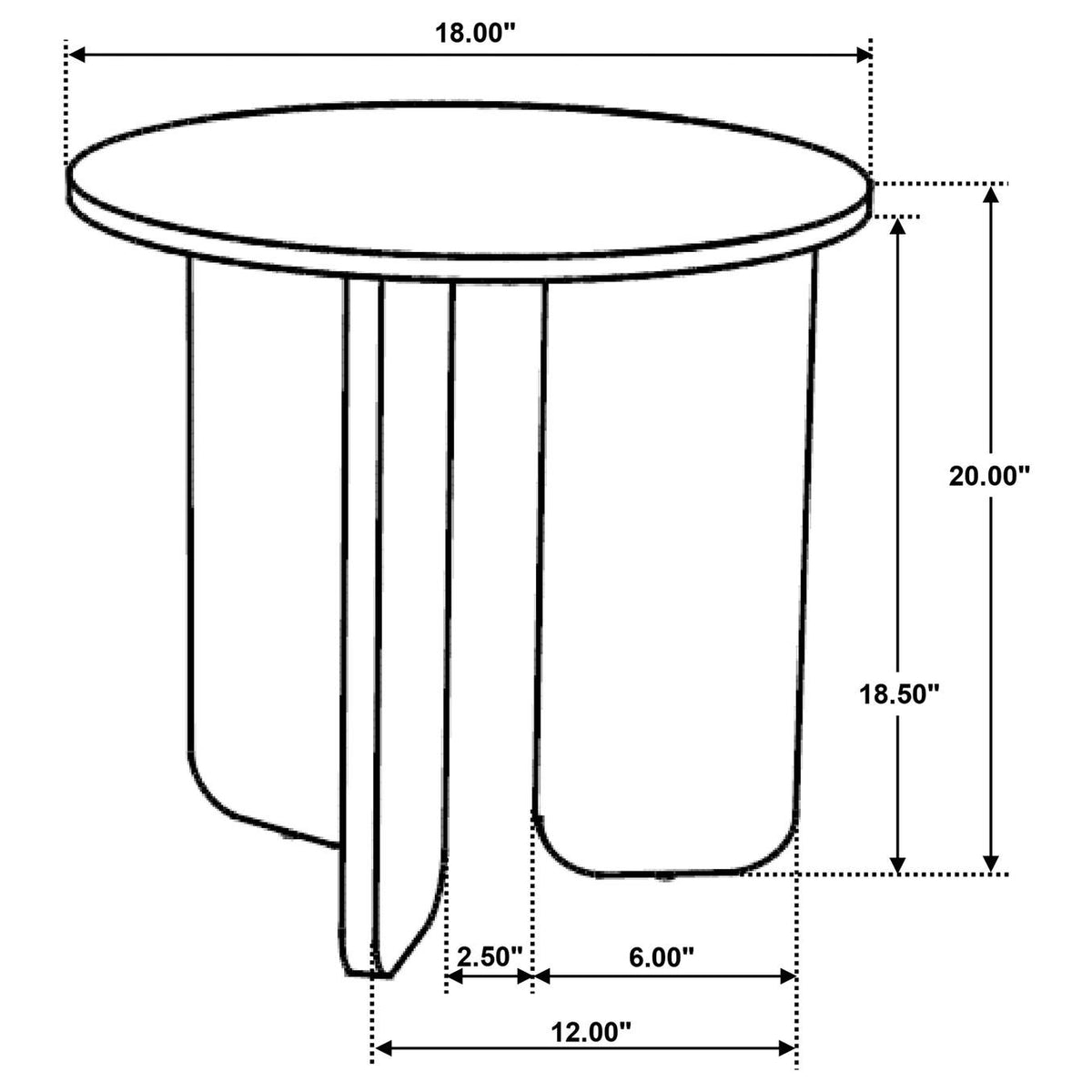 706167 Jenna Round Marble Top Mango Wood Side End Table Brown