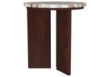 706168-S2 Jenna 2-piece Round Marble Top Coffee Table Set Brown