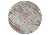 706168-S2 Jenna 2-piece Round Marble Top Coffee Table Set Brown