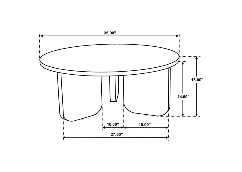 706168-S3 Jenna 3-piece Round Marble Top Coffee Table Set Brown