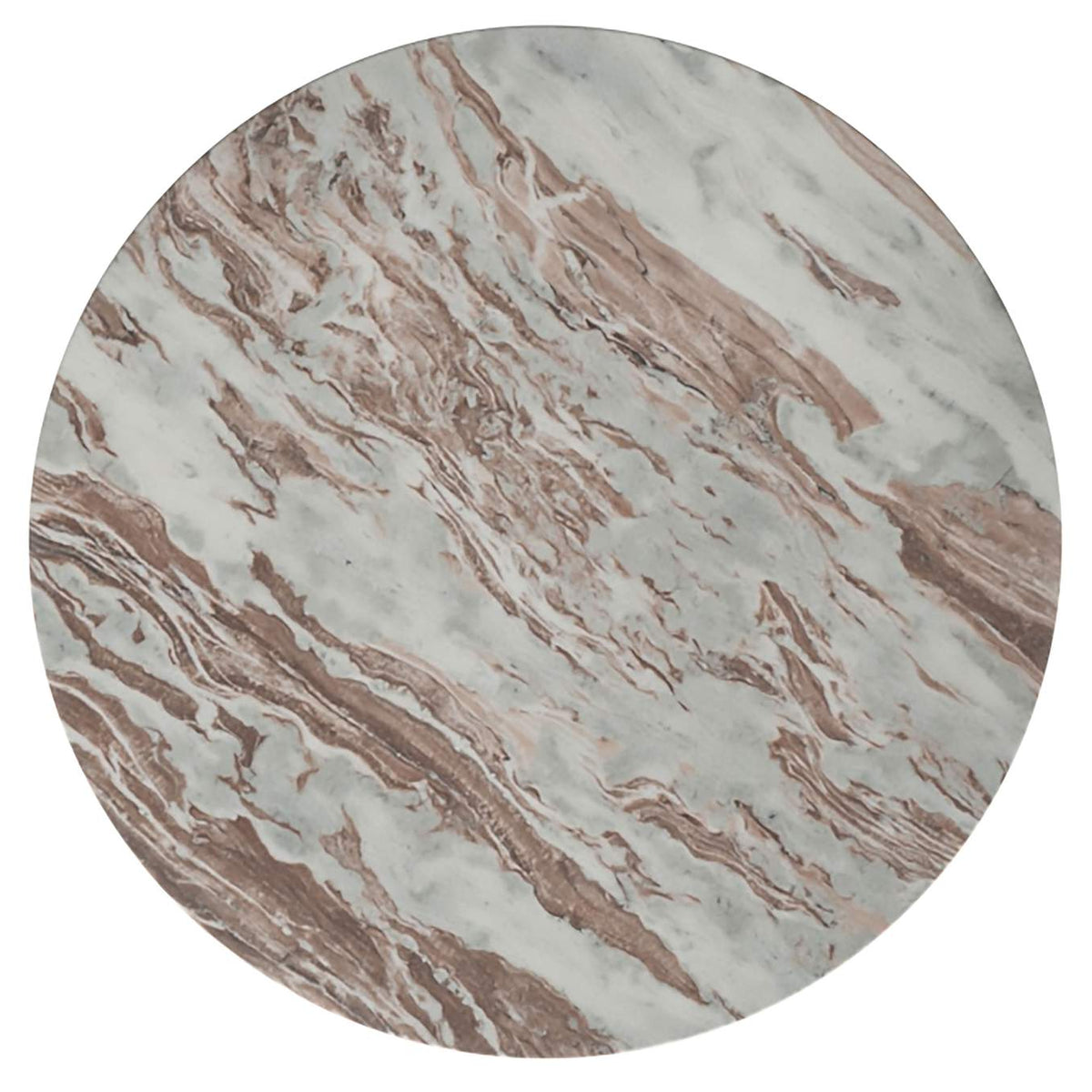 706168 Jenna 35-inch Round Marble Top Cocktail Coffee Table Brown