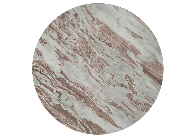 706168 Jenna 35-inch Round Marble Top Cocktail Coffee Table Brown
