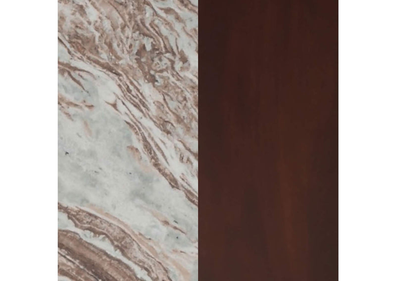 706168 Jenna 35-inch Round Marble Top Cocktail Coffee Table Brown