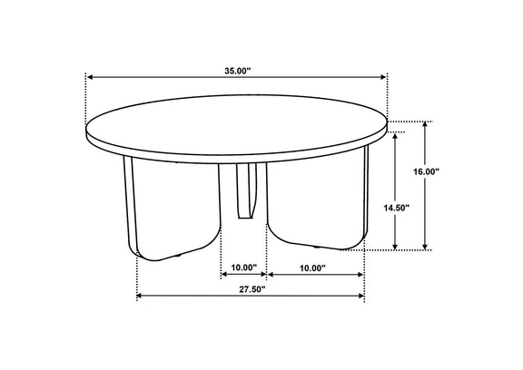 706168 Jenna 35-inch Round Marble Top Cocktail Coffee Table Brown