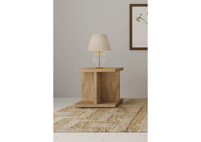 706177 Cortona Square Engineered Wood End Side Table Mango