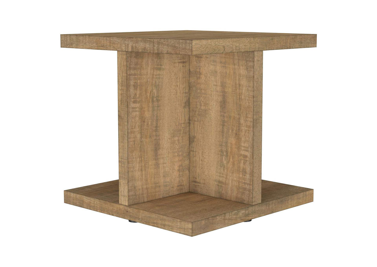 706177 Cortona Square Engineered Wood End Side Table Mango