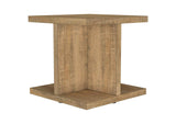 706177 Cortona Square Engineered Wood End Side Table Mango