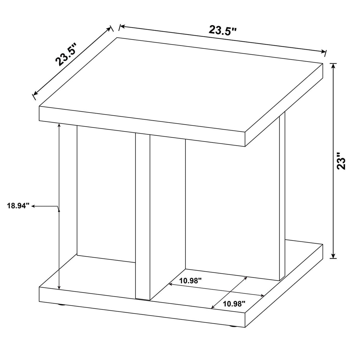 706177 Cortona Square Engineered Wood End Side Table Mango