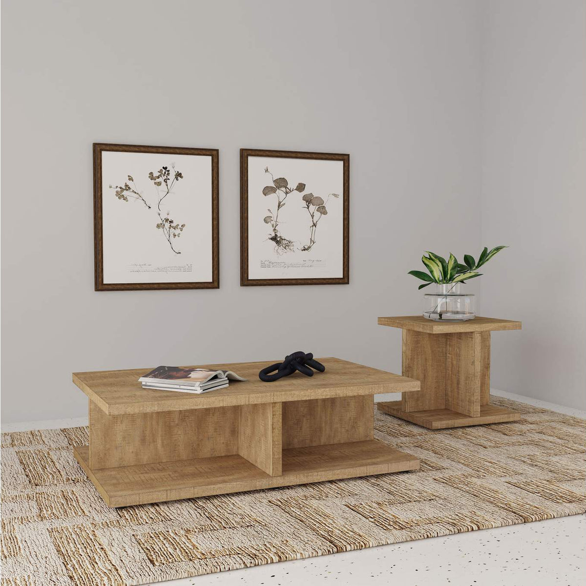 706178 Cortona Square Engineered Wood Cocktail Coffee Table Mango