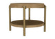 706187 Arini Round End Side Table With Storage Shelf Sand Wash