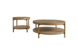706188-S2 Arini 2-piece Round Coffee and End Table Set Sand Wash