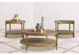 706188-S3 Arini 3-piece Round Coffee and End Table Set Sand Wash