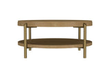 706188 Arini Round Coffee Table With Storage Shelf Sand Wash