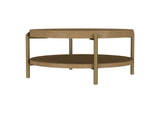 706188 Arini Round Coffee Table With Storage Shelf Sand Wash