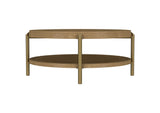 706188 Arini Round Coffee Table With Storage Shelf Sand Wash