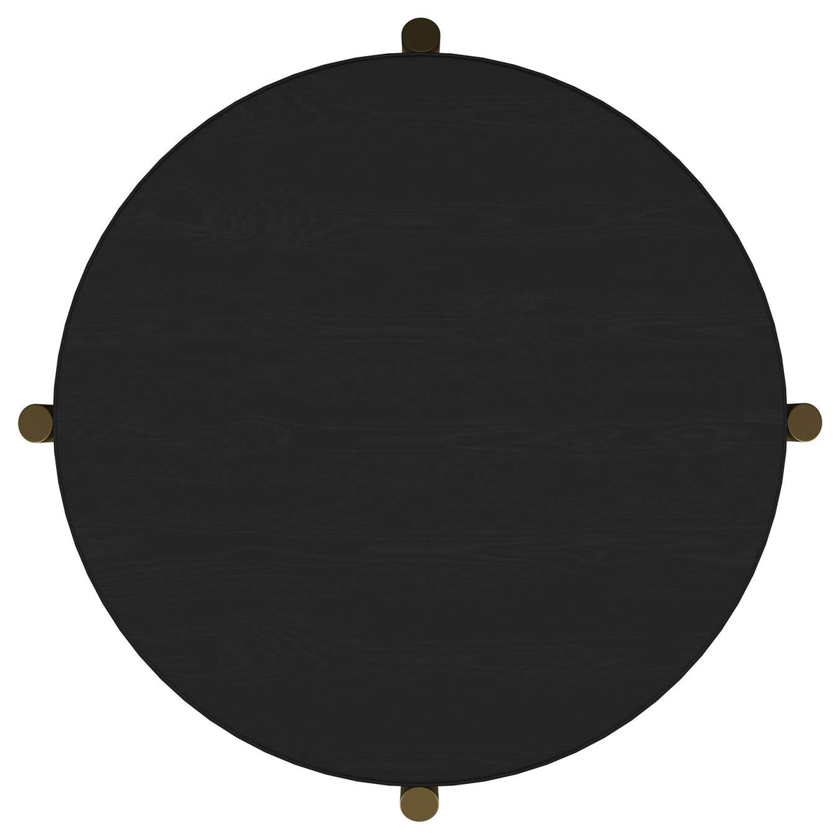 706197 Arini Round End Side Table With Storage Shelf Black
