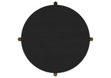 706197 Arini Round End Side Table With Storage Shelf Black