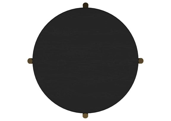 706197 Arini Round End Side Table With Storage Shelf Black