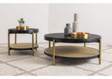 706198-S2 Arini 2-piece Round Coffee and End Table Set Black
