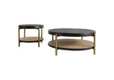 706198-S2 Arini 2-piece Round Coffee and End Table Set Black