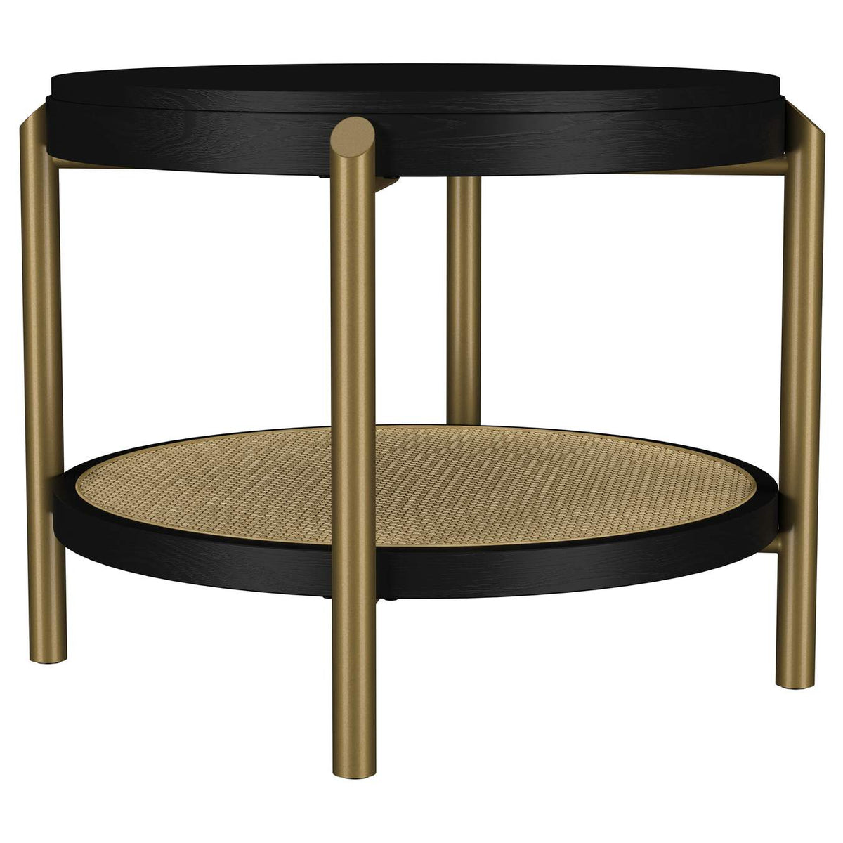 706198-S2 Arini 2-piece Round Coffee and End Table Set Black