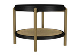 706198-S2 Arini 2-piece Round Coffee and End Table Set Black