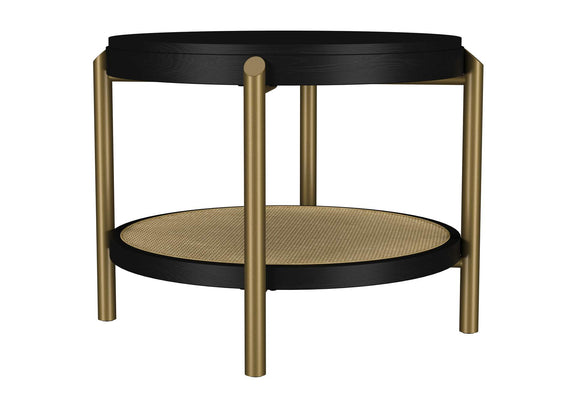 706198-S2 Arini 2-piece Round Coffee and End Table Set Black