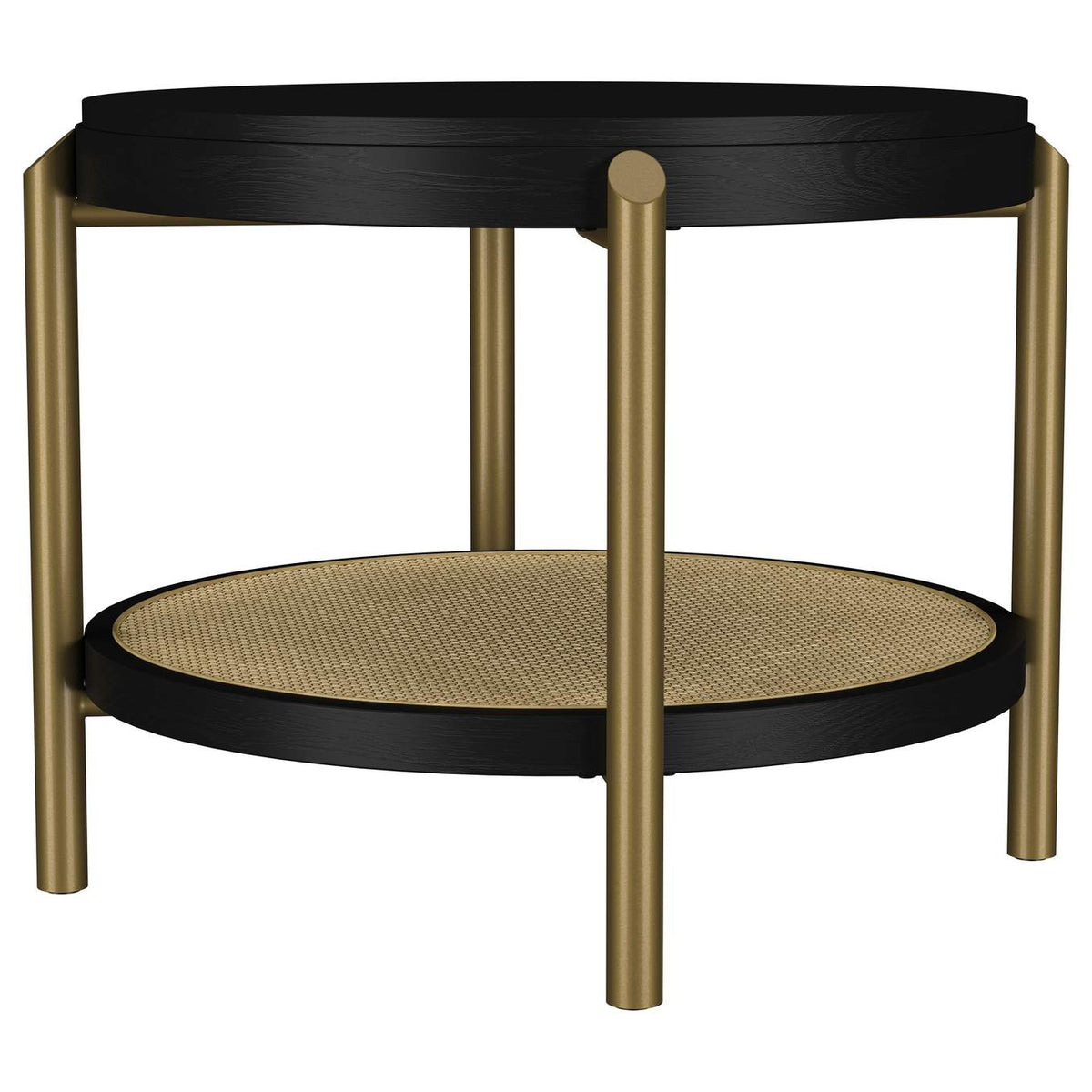 706198-S2 Arini 2-piece Round Coffee and End Table Set Black