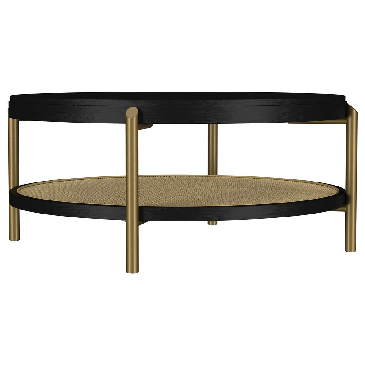 706198-S2 Arini 2-piece Round Coffee and End Table Set Black