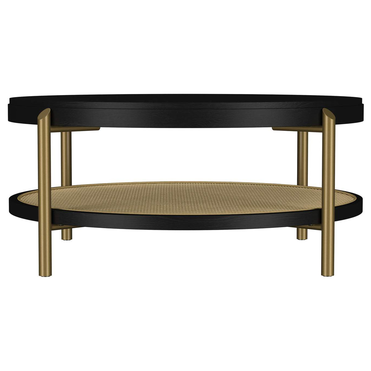 706198-S2 Arini 2-piece Round Coffee and End Table Set Black