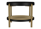 706198-S3 Arini 3-piece Round Coffee and End Table Set Black