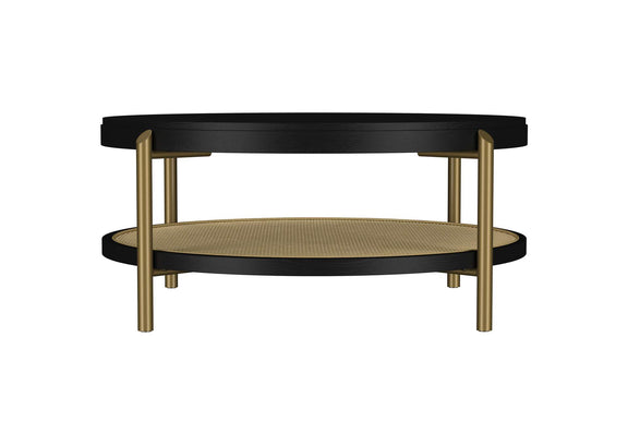 706198-S3 Arini 3-piece Round Coffee and End Table Set Black